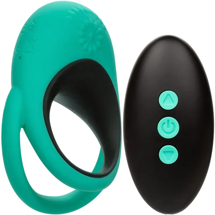 Yoke Up Remote Alpha Silicone Rechargeable Vibrating Dual Ring Cock Ring With Remote By CalExotics