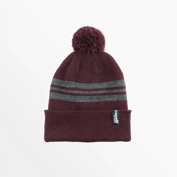 YOUTH STRIPED POM BEANIE
