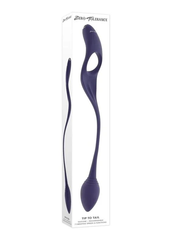 Zero Tolerance Tip to Tail Rechargeable Silicone Cock Ring with Anal Plug